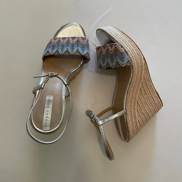 Copper Key Ankle Strap Platform Espadrille Wedge Women’s Sandals - Picture 6 of 6